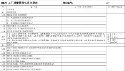 OEM工廠質量管理體系審查表詳解——以門式起重機為例